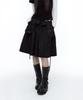 Rough Neck Out-Pocket Pleated Skirt Black
