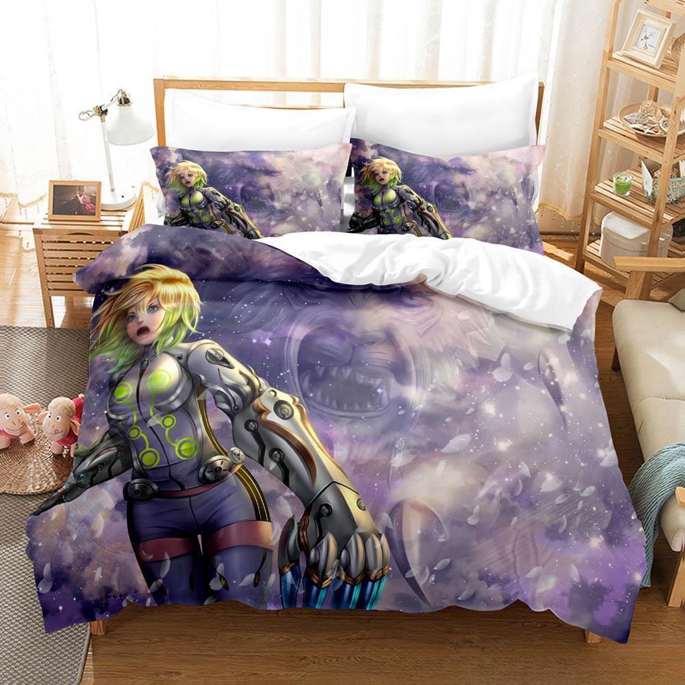 Twin Star Exorcists Bedding Set 3D Kawaii Girl Anime Cartoon Duvet Cover 3PCS for Adult Kid Bedroom Home Textiles