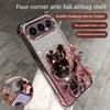 Luxury Glitter Mirror Rabbit Stand Holder Phone Case for Google Pixel 10A/9A 10/9 Pro XL 8 7 Pro A Four Corner Protect TPU Cover