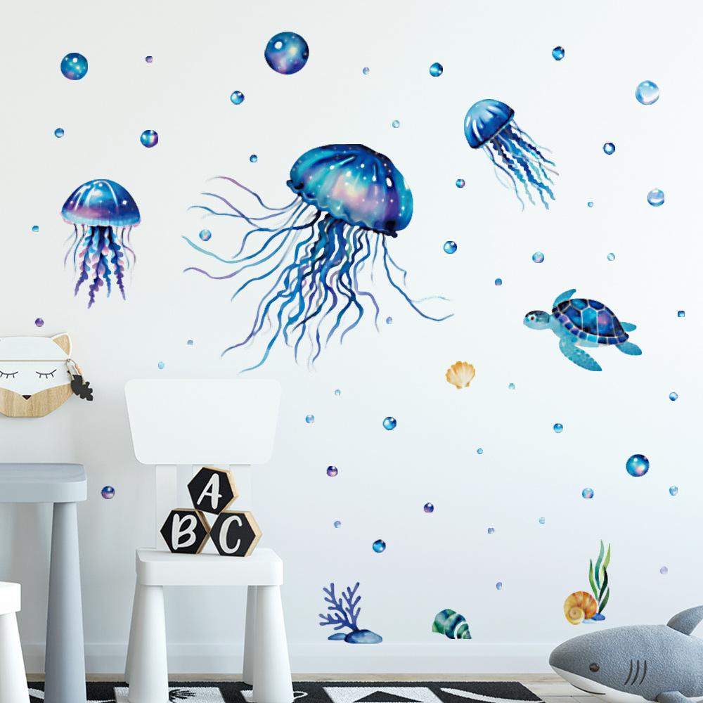 Removable Cartoon Jellyfish Waterproof Wall Stickers