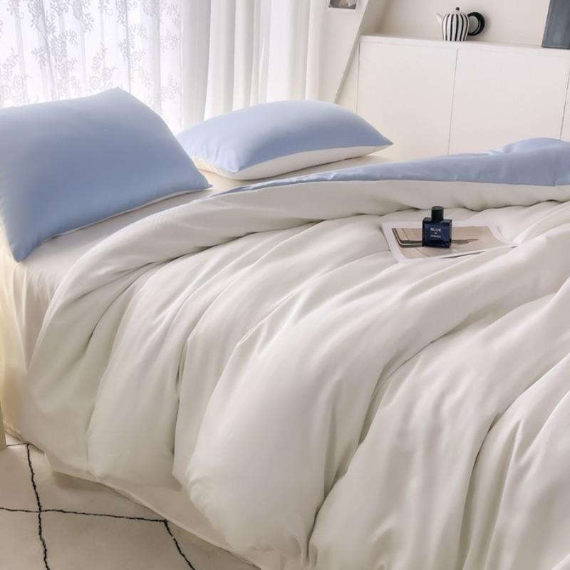 Summer Cool Ice Silk Solid Color Duvet Cover Size Twin/Full/Queen/King