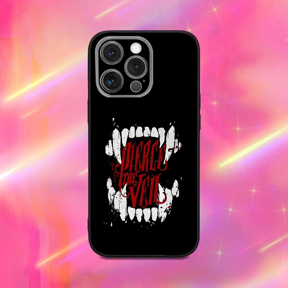 

Pierces The V-Veil Phone Case For iPhone 16,15,14,13,12,11,Pro,Max,Plus,X,XS,XR,SE,8,7,Mini,Soft Silicone Black Case iPhone12