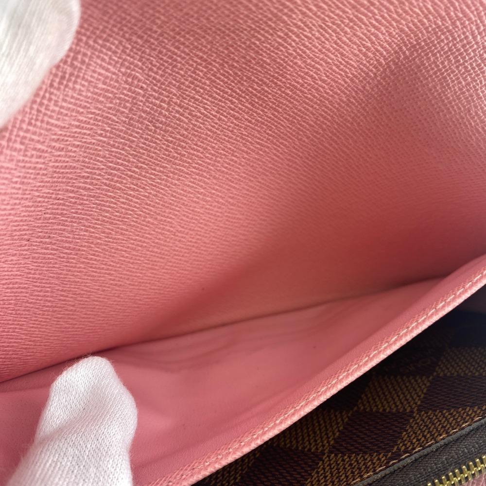 LOUIS VUITTON N60476 Damier Ebene leather Portefeuille Sara Purse Brown leather Used