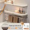 Wall-Mounted Punch-Free Bathroom Shelf for Toiletries and Vanity Storage