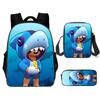 Brawl Stars Rugzak Set 3-Delige Schoolrugzak Cartoon Rugzak Brawl Stars Feest Jongens Schoudertas Etui
