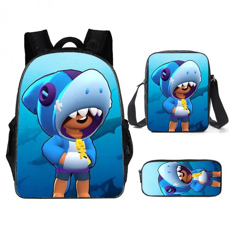 Kuromi Horror Smile Game Brawl Stars Vintage Backpack Set of 3, Multi-Functional Large Capacity School Bag Accessories
