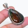 Natural Bloodstone Gemstone Handmade 925 Sterling Silver Pendant 1.85" AP-15828