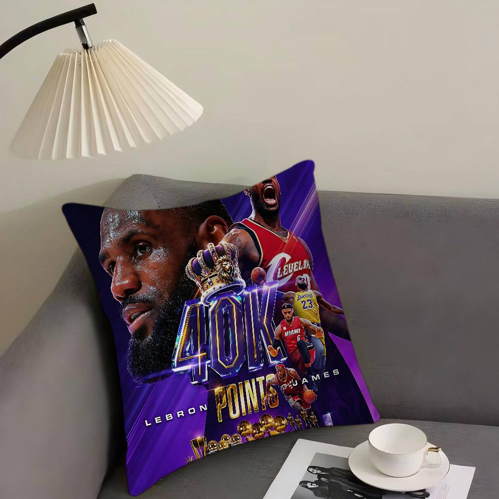 

Basketball Star L-LeBron J-James Cushion Cover Decorative Pillow Sofa Home Decor Case Pillow Cases 12x12Inch
