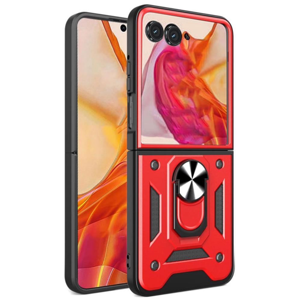 For Motorola Razr 60/Razr 50 5G Case with Slide Camera Lid PC+TPU Kickstand Phone Cover