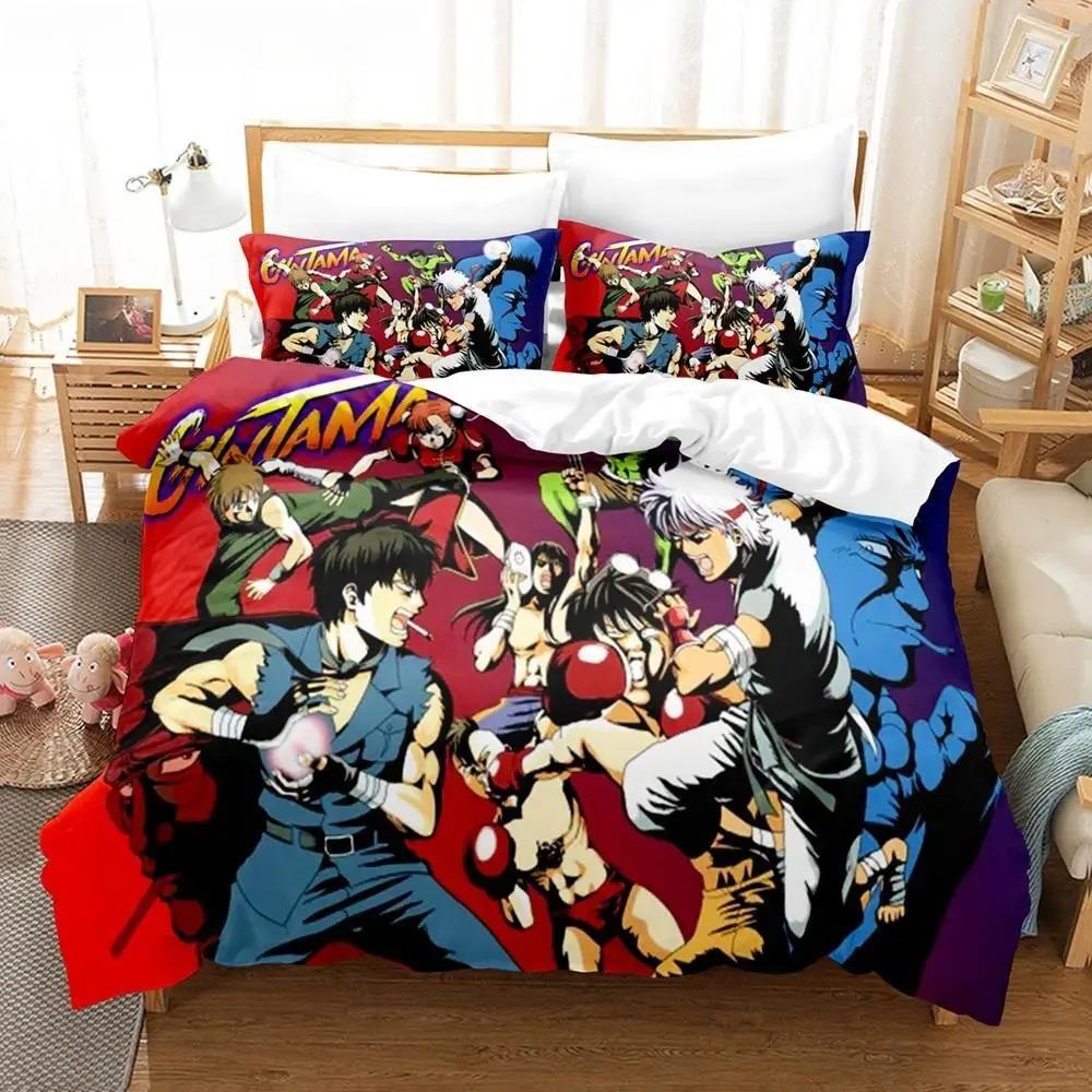 Brand New Gintama Bed Linen Collection Bed Cover Pillowcases For Adult Kids Twin Size Size Double Size Full Queen Dimension King Dimension Kids Teens