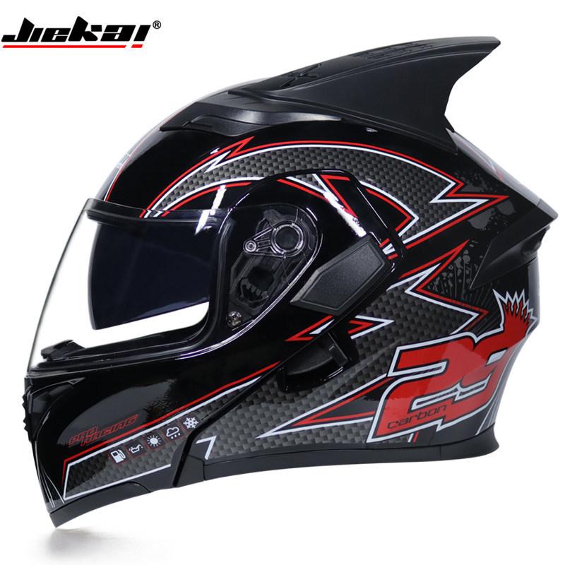 JIEKAI Motorcycle Helmet With Men's And Women's Dual Lenses Uncover Helmet / Electric Vehicle Semi Full Cover Locomotive
