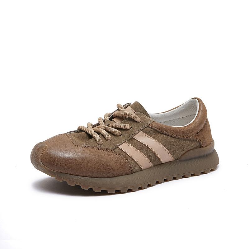 The Genuine Leather Retro Dad Shoes Are The Top Layer of Cowhide Sports Casual Shoes for Women