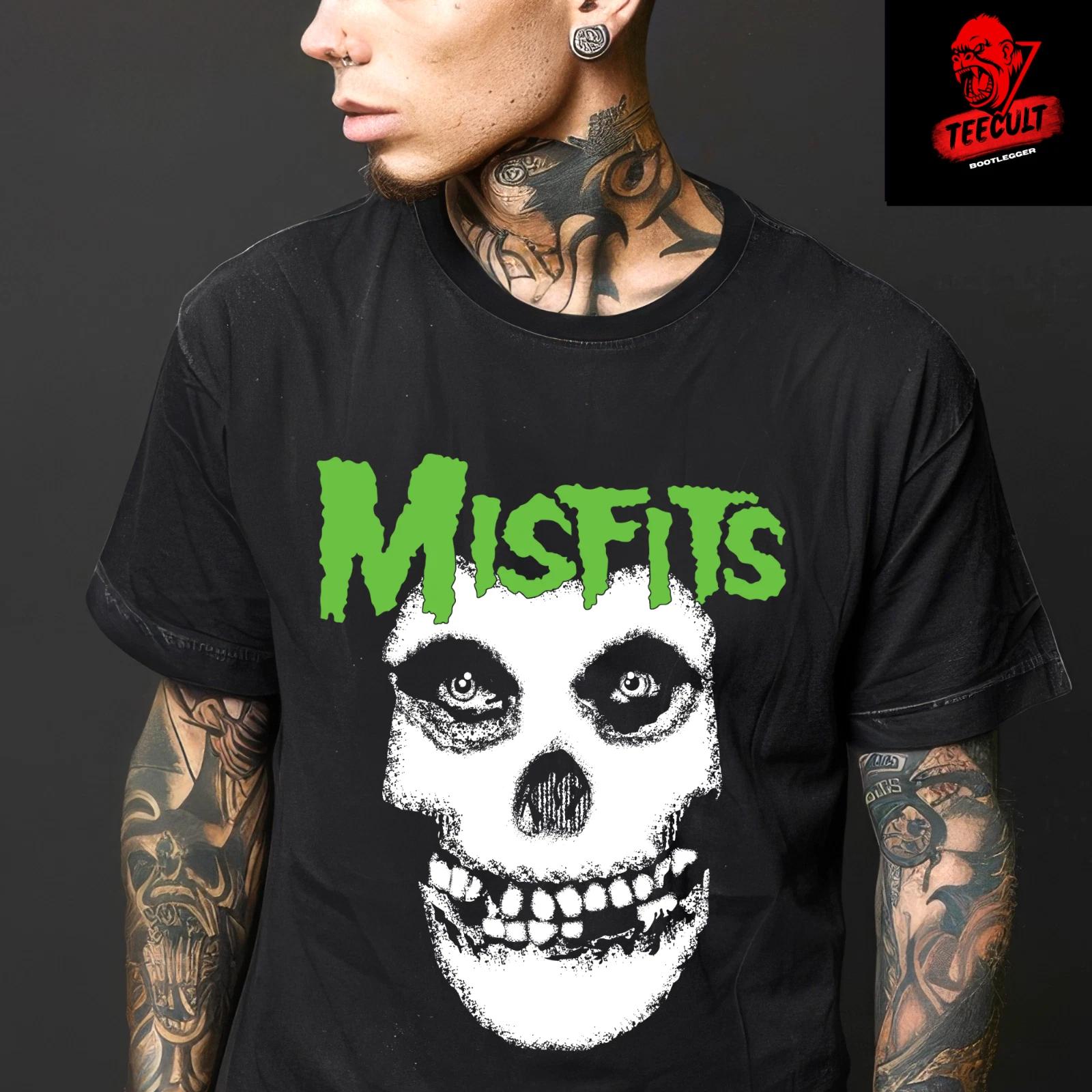 Men s and Women s T-shirts Misfits Skull Heavy Metal Rock Band Unisex Heavy Cotton XXXXL