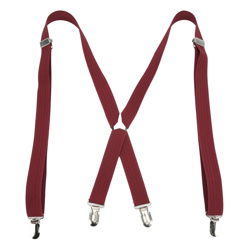 Mens Suspenders Approx 1x41.3in Nonslip Safe Sturdy Metal Wide Applicability Dress Suspenders for Work Wedding