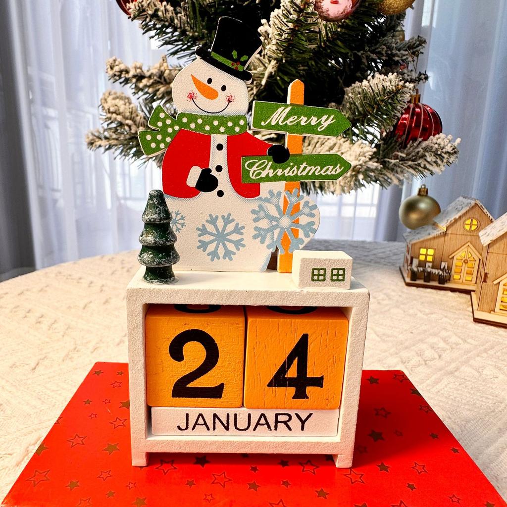 Christmas children's gift decorations creative wooden calendar tabletop ornaments gifts front desk scene decoration