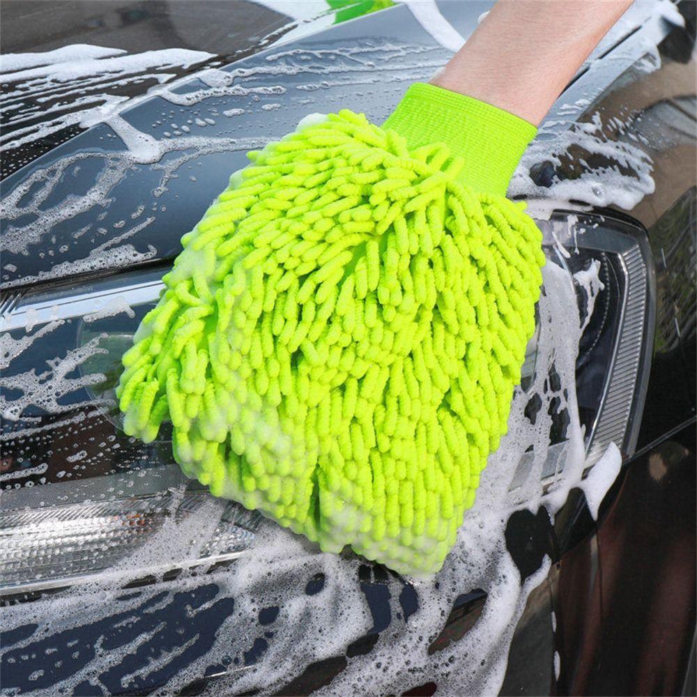 New Double-sided Car Washing Gloves Washable Thickened Care Cleaning Gloves Microfiber Chenille Towel