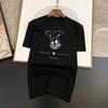 Summer Luxury Men's T-Shirt Crew Neck Fashion Tied Rabbit Ears Print Kawaii Thick 100% Cotton High Quality Loose Breathable