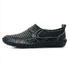 Men's Breathable Crocodile Pattern Mesh Shoes, Genuine Leather, Large Size, Summer Collection.