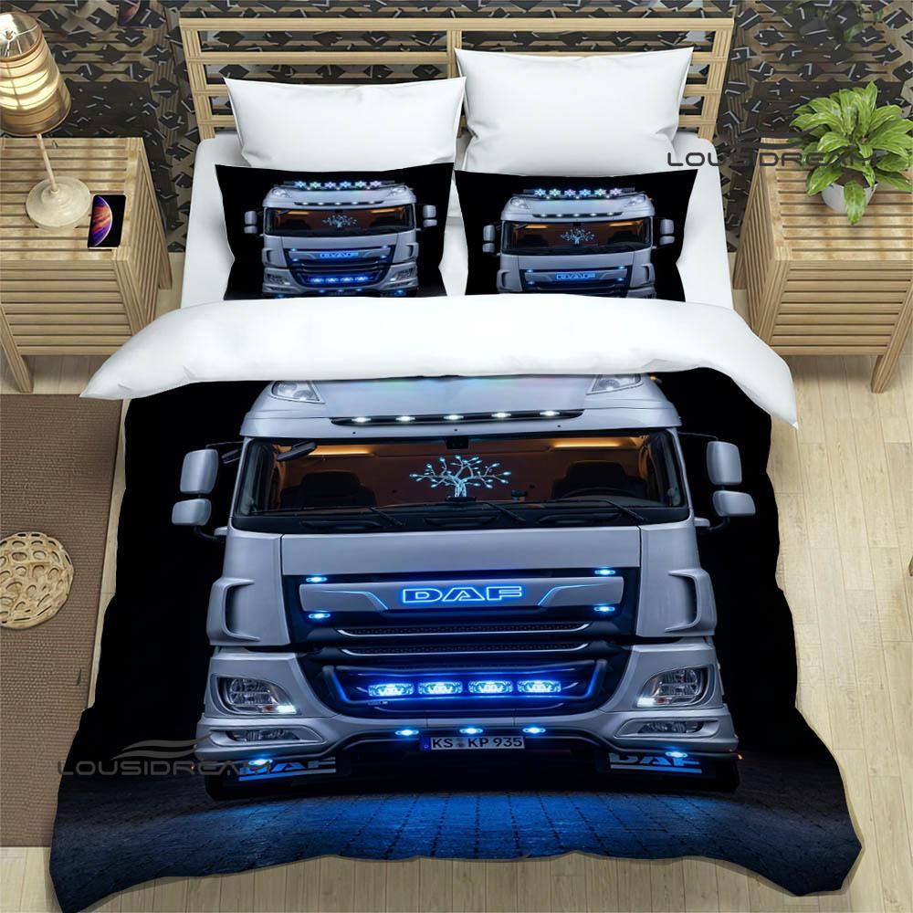 Set Biancheria da Letto Stampata Retro Camion 3D D-DAF set di biancheria da letto squisito copripiumino set piumone set biancheria da letto regalo di compleanno di lusso