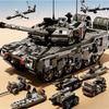 40cm  Military Building Blocks 8in1 Tank Armored Vehicle Truck Combat Vehicle Tank Model DIY Kids Toy Christmas Holiday Gift