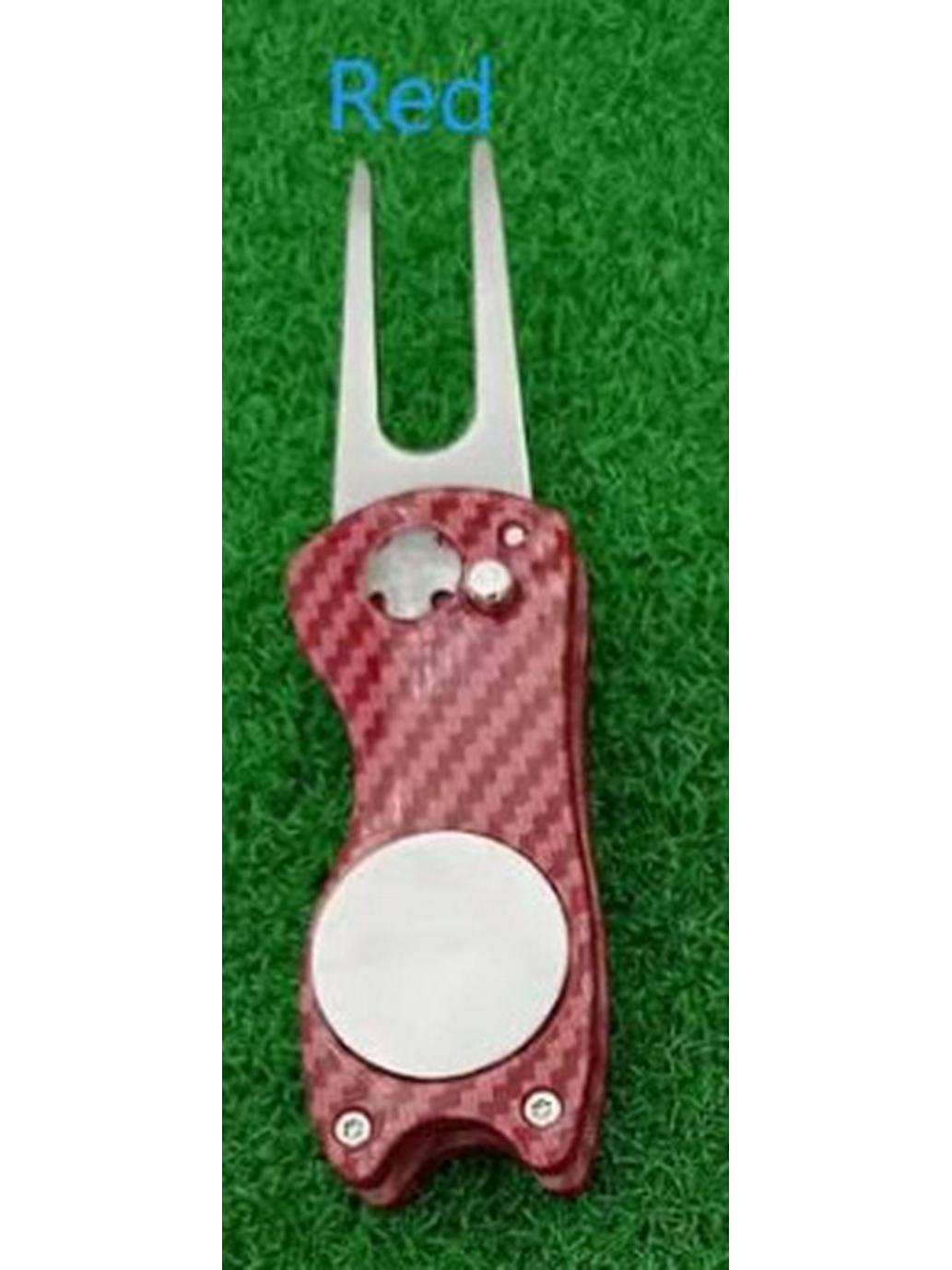 

New Carbon Fiber Divot Tool - Folding Golf Ball Marker for Lawn Repair