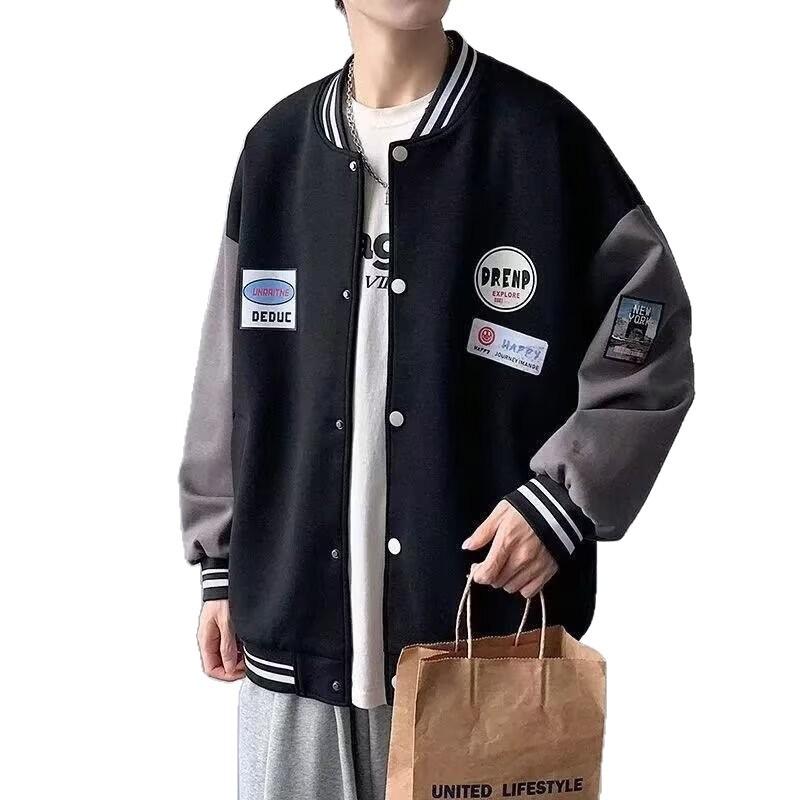 Hong Kong Style Baseball Jersey Men's Versatile Jacket Top Spring New American Trendy Brand Boys Casual Loose Coat