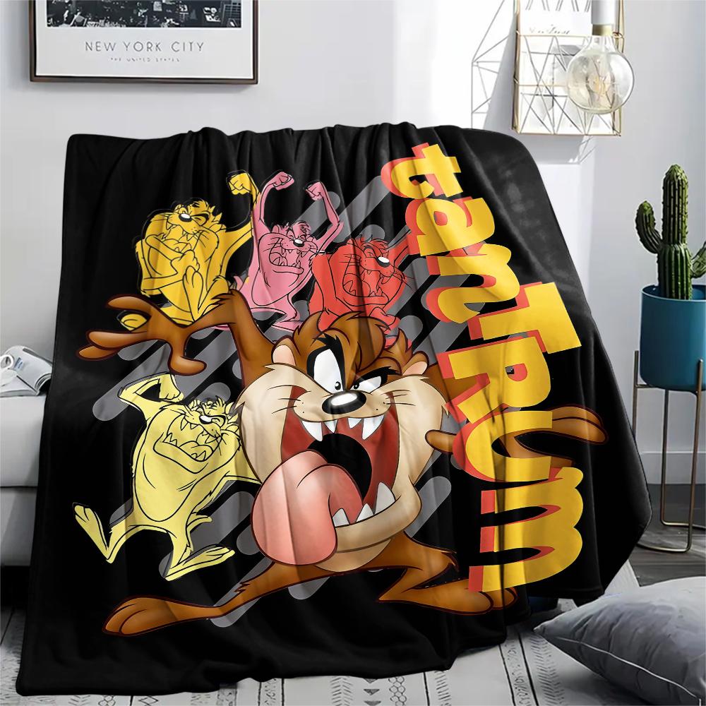 1 ks Flanelová deka s potiskem Tasmánského ďábla, Vysoce kvalitní, Pro všechna roční období, Domácí dekorace, Teplo a pohodlí, Perfektní jako vánoční dárky