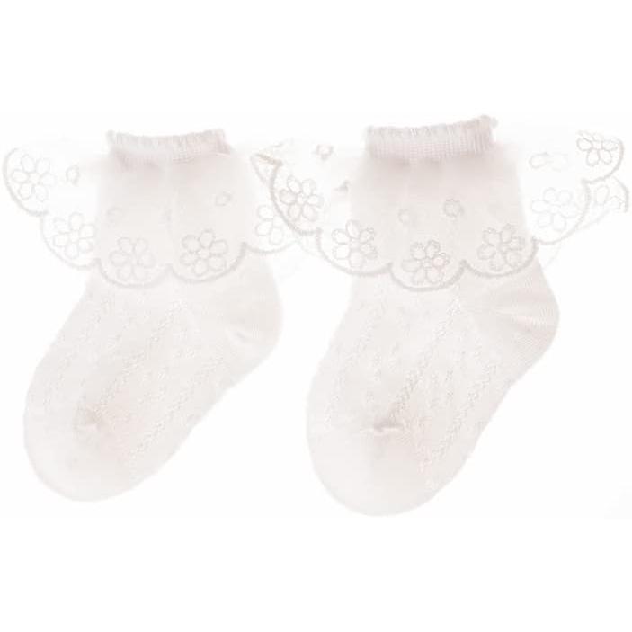 [Baby Koi] Baby Socks Socks Girls Newborn Cotton 2 Pair Set Non-slip Lace Cute Shichi-Go-San Birth Preparation Gift