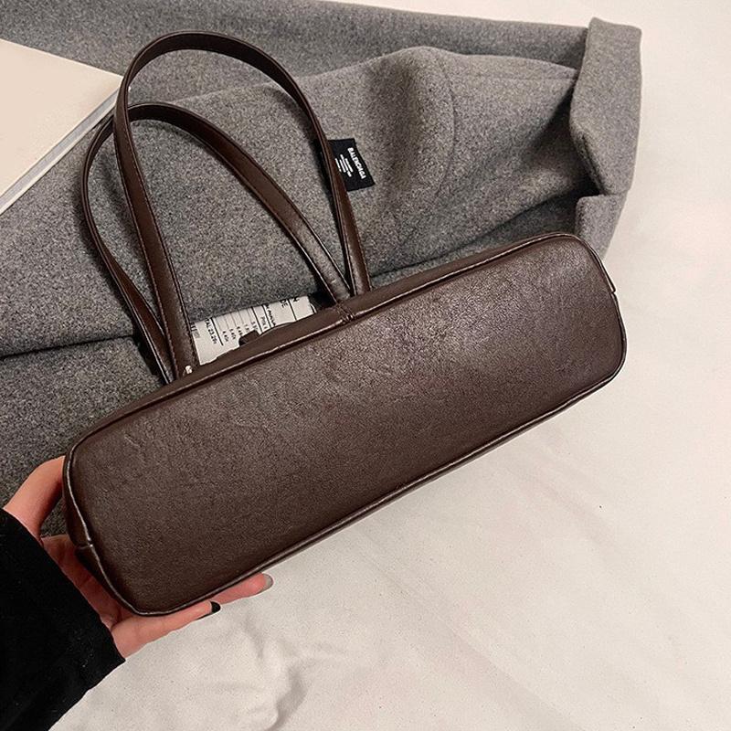 Yogodlns Shoulder Bag PU Leather Tote Bag Zipper Closure Top Handle Satchel Underarm Bag for Women Shopping Travel