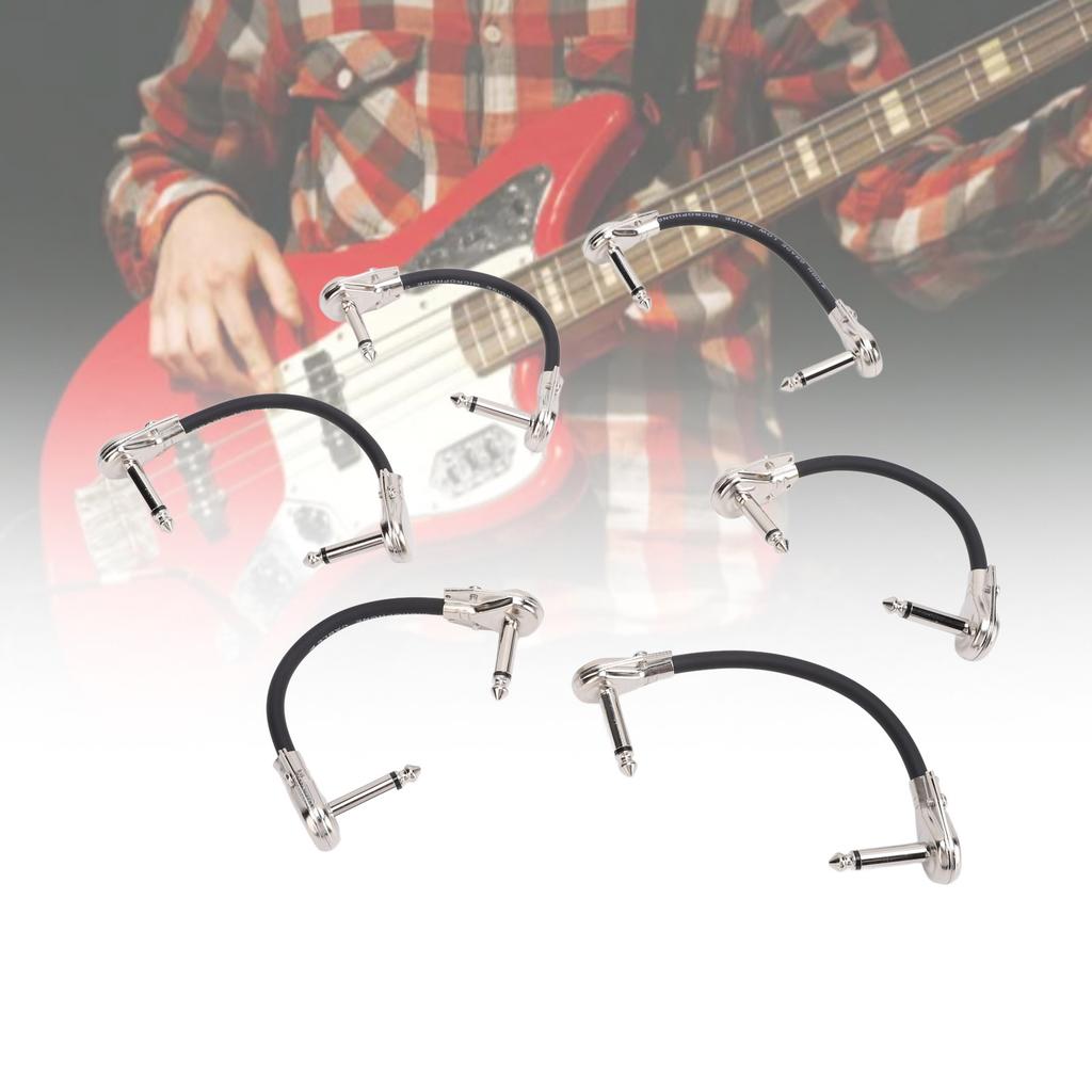 6 Pcs Guitar Effect Pedal Cable 15cm 6 Inch 1Celsius4 Inch Right Angle Guitar Patch Cable for Microphone Amplifier Keyboard