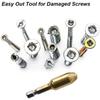 Hex Shank Screw Extractor Set Hardened Steel Easy Out Drill Tool  Rusted Screws