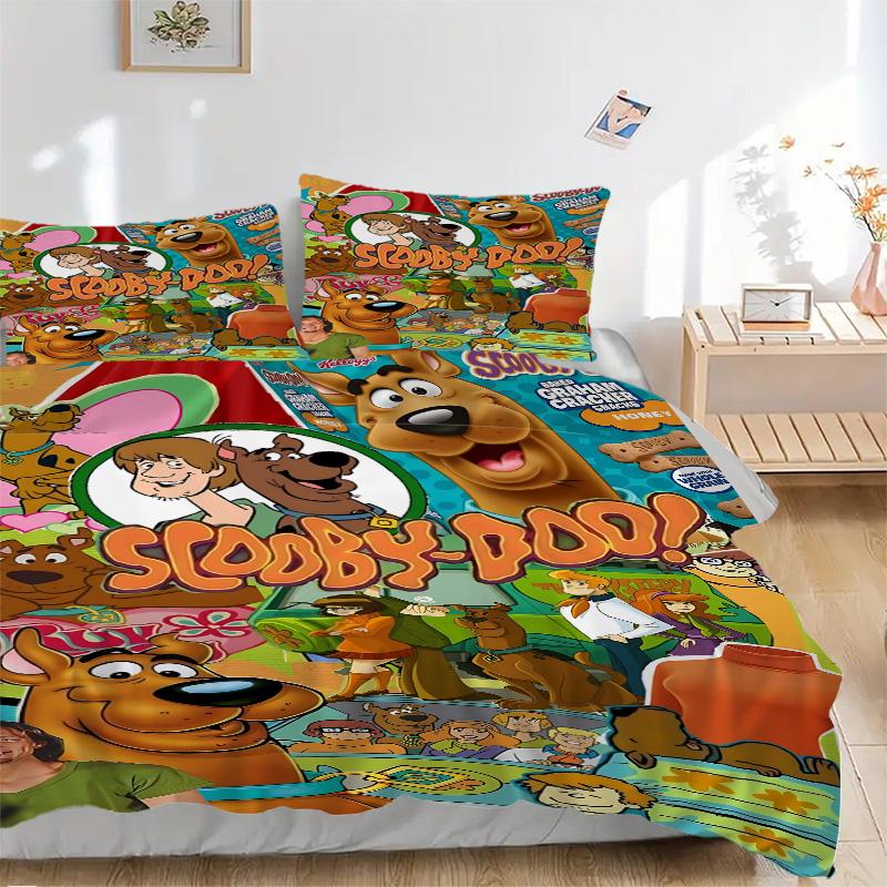Scoobydoo Mystery Adventure Print 3Pcs Bedding Setduvet Cover With 2 Bedropillowcase Home Birthday Gift