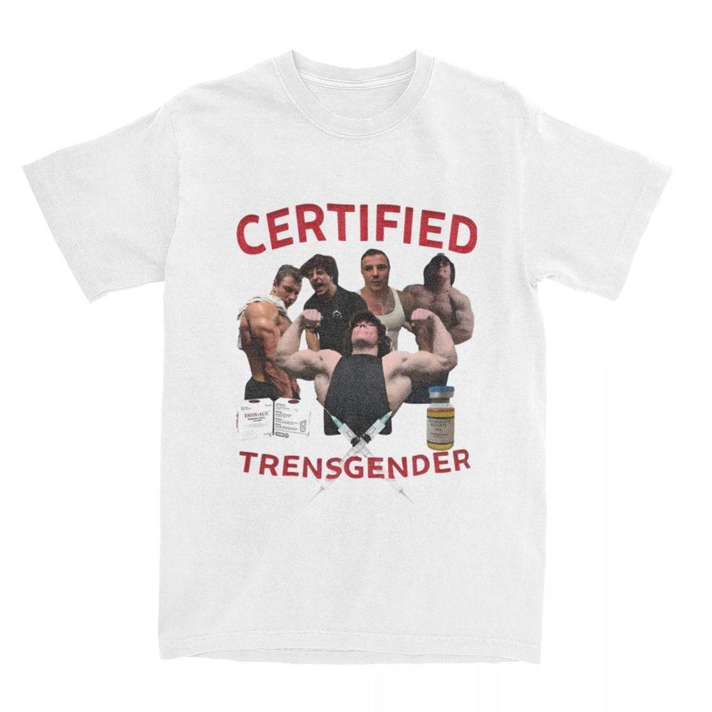 Sam Sulek I Tren Koszulka dla Mężczyzn 100% Bawełna Zabawna Koszulka Okrągły Dekolt Certyfikowane Koszulki Meme Trensgender Krótki Rękaw Ubrania