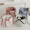 Bow Decor Storage Basket Polka Dot Car Organizer Basket Cute Car Storage Bin  Toy Sorting