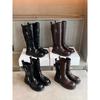 Height Increase of 4cm~ Two Kinds of Tube Height Double Buckle Belt Side Zipper Thick-soled Knight Boots