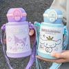 Thermos Cup for Children To Go To School with Straw Water Cup for Children and Students Straw Kettle Is Cute
