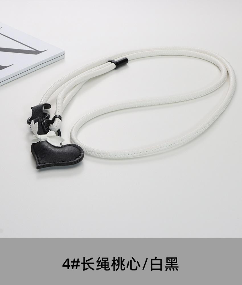 Leather messenger mobile phone lanyard love pendant long adjustable neck strap strong and durable gasket anti-lost women