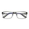 Men Square Metal Large Frame Reading Spring Leg Elderly Presbyopia Glasses Women Ultralight Anti Blue Light Hyperopia Eyeglasses