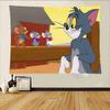 Cartoon TTom And JJerry Tapestry Wall Hanging Printed Polyester Tapestry INS Decoration Wall Decor