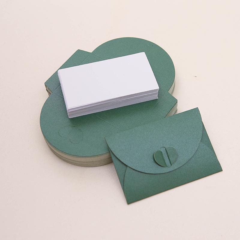 50 Sets: Pearlescent Paper Mini VIP Envelopes with Cards for Valentine's Day & Weddings