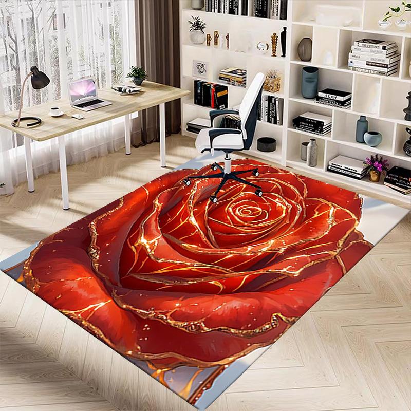 1PC Rose Gold Extra Large Non Slip Floor Carpet, Office, Family, Bedroom Large Area Rug Indoor Rugs, Vibrant Colors