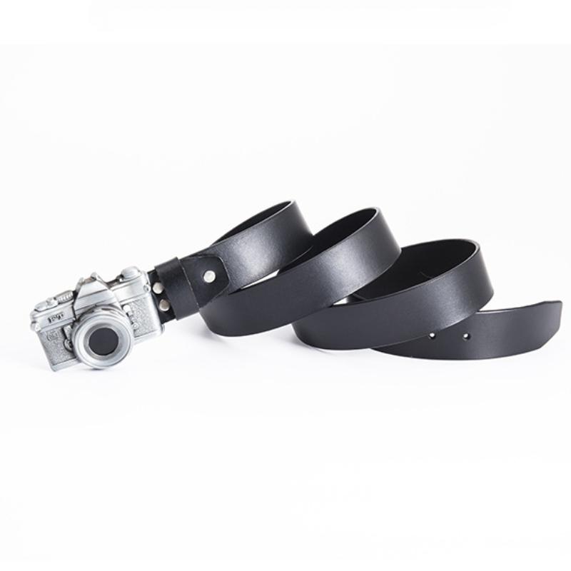 Art Style Belt Men's Leather Camera Personality Belt Punk Casual Pants Belt