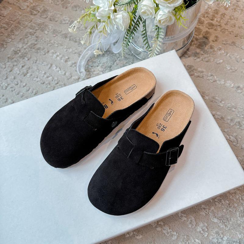 Birkenstock Women's Genuine Leather Closed Toe Summer Slip-On Slippers, 2025 New Thick Soft Sole