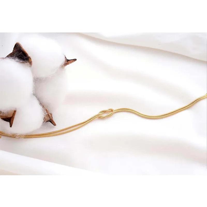 Love Knot Bracelets for Women 14K Gold Plated Dainty Snake Chain Infinity Bracelet Adjustable Stainless Steel Jewelry Gifts