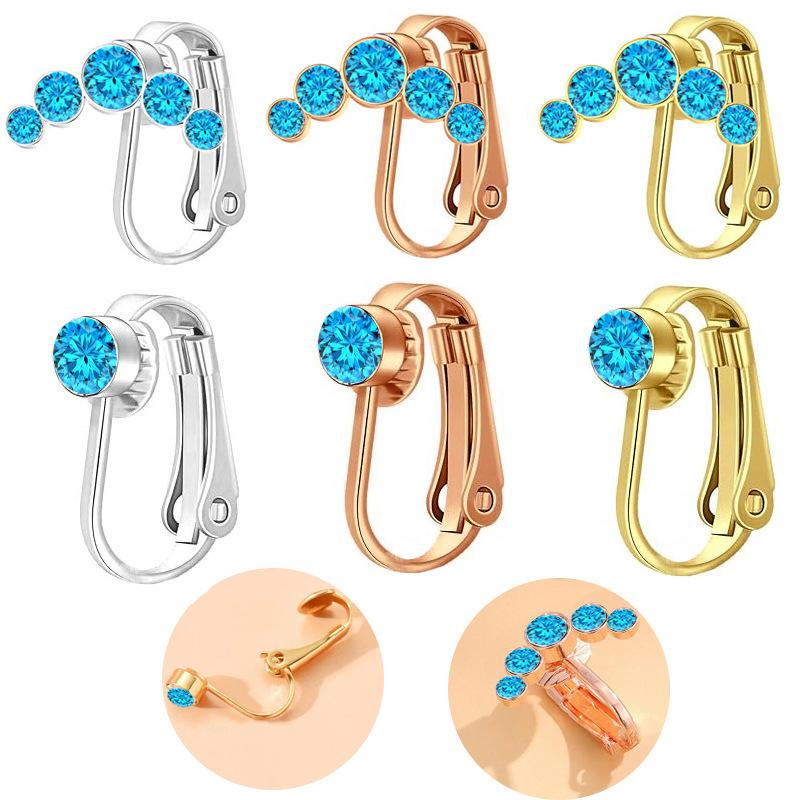 Faux Fake Belly Ring U-Shaped Stainless Steel Color Zircon Navel Clip For Women Sexy Non-Piercing Body Jewelry