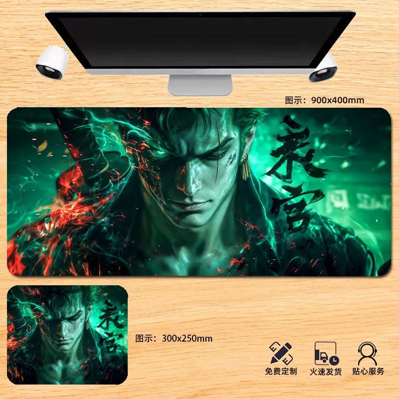 Japanese Anime ONE PIECE Leather Mouse Pad Oversized Boys Animation E-sports Game Keyboard Pad Monkey D. Luffy Computer Desk Pad Non-slip Mouse Pad