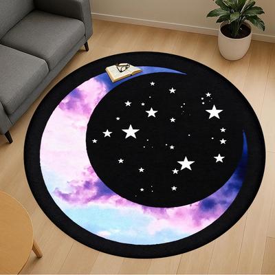 1pc Moon Sky Round Chair Mat Office Area Rug - Non-Slip, Floor Mat for Office, Bedroom, Ideal Home Decor Gift P0105050