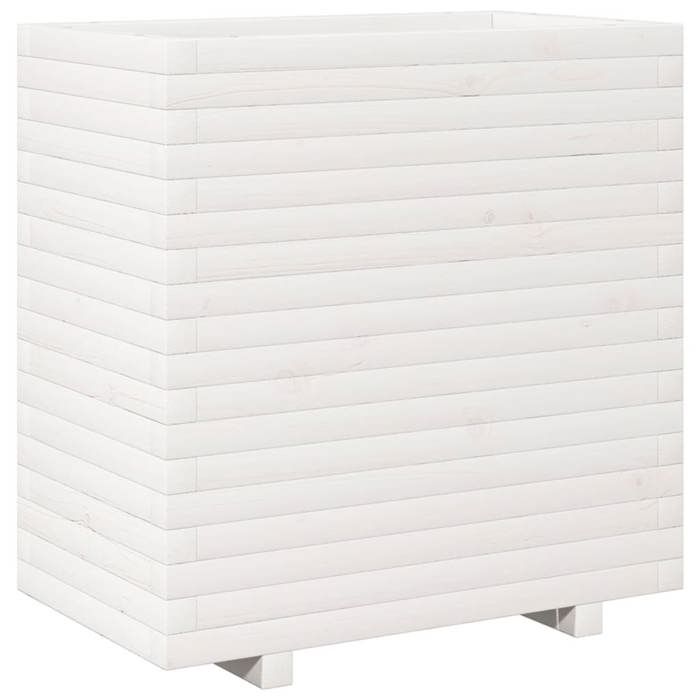 VidaXL Planter White 70x40x72.5 Cm Solid Pine Wood, Outdoor Planter, Flower Box, Tomato Planter, Planter of 3282590