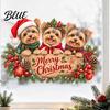 DIY Festive Displays Yorkshire Terrier Christmas Window Clings Yorkie Static Glass Sticker for Holiday Decorations Decorations Removable PVC