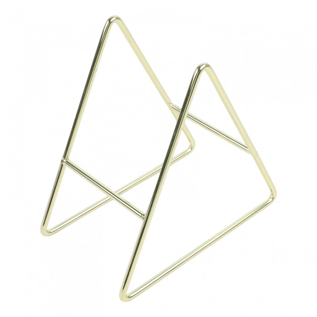 Silver Coaster Holder Stand Rack Dish Triangle Coasters